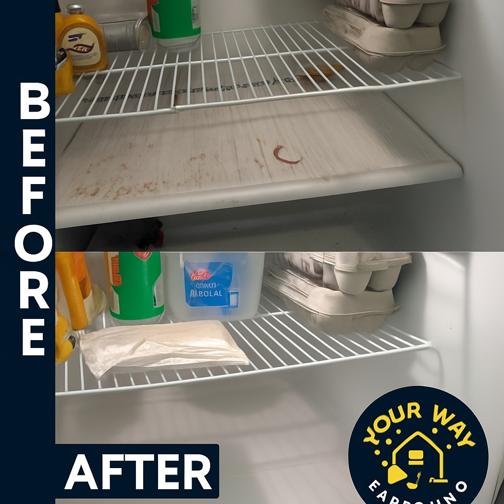 Refrigerator before and after deep cleaning
